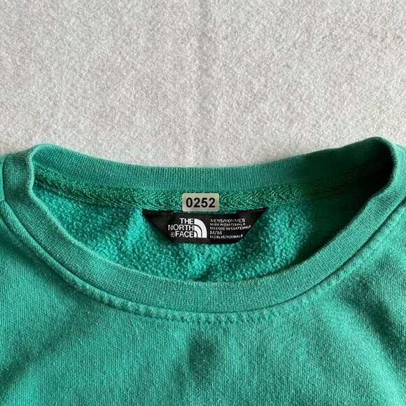 The North Face Sweatshirt Mens M Green Long Sleeve Fleece Logo Pullover - Picture 2 of 10